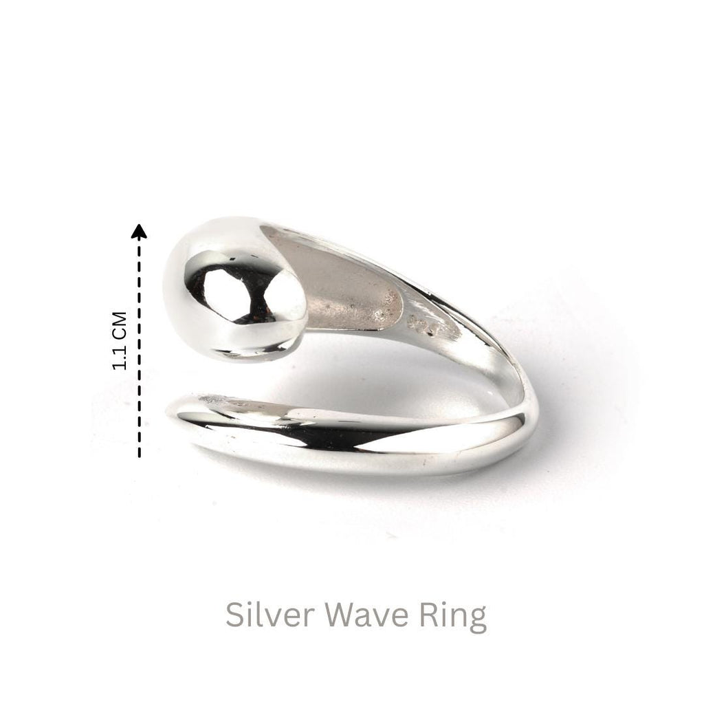 Sterling Silver Swirl Ring – Sculptural 925 Silver Wave Band