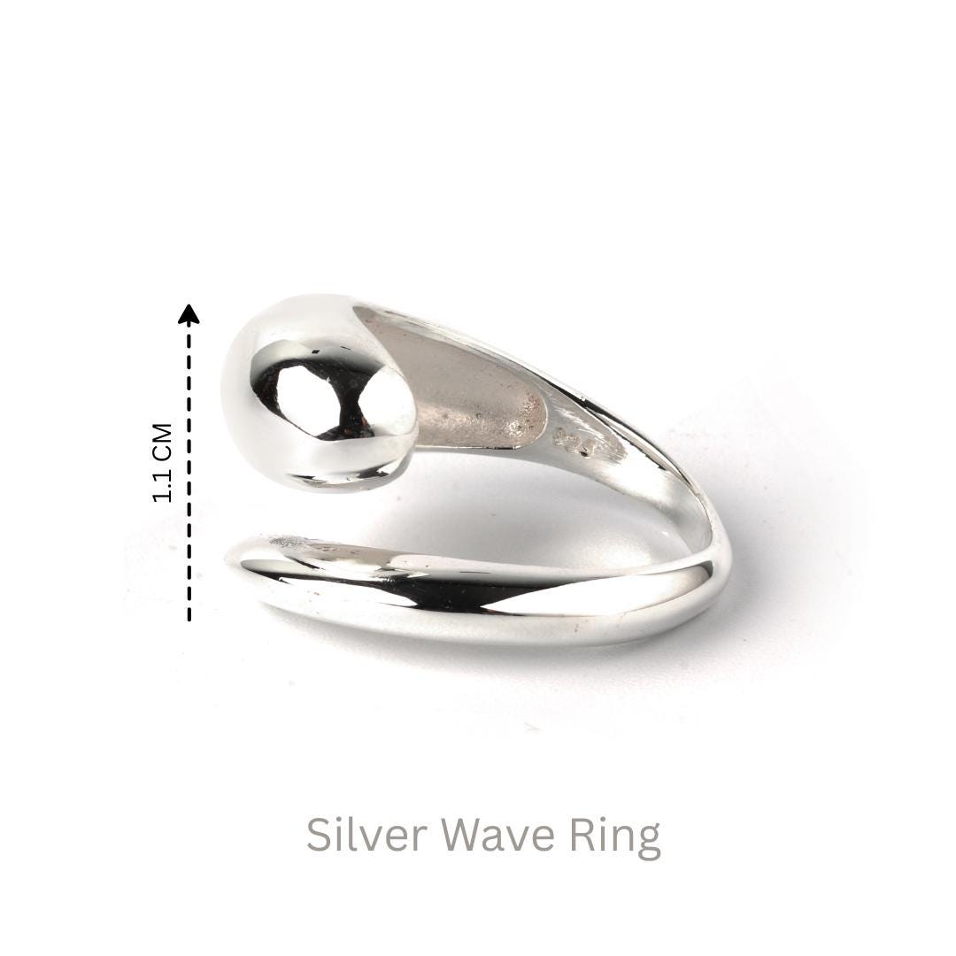 Sterling Silver Swirl Ring – Sculptural 925 Silver Wave Band