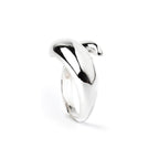 Sterling Silver Swirl Ring – Sculptural 925 Silver Wave Band