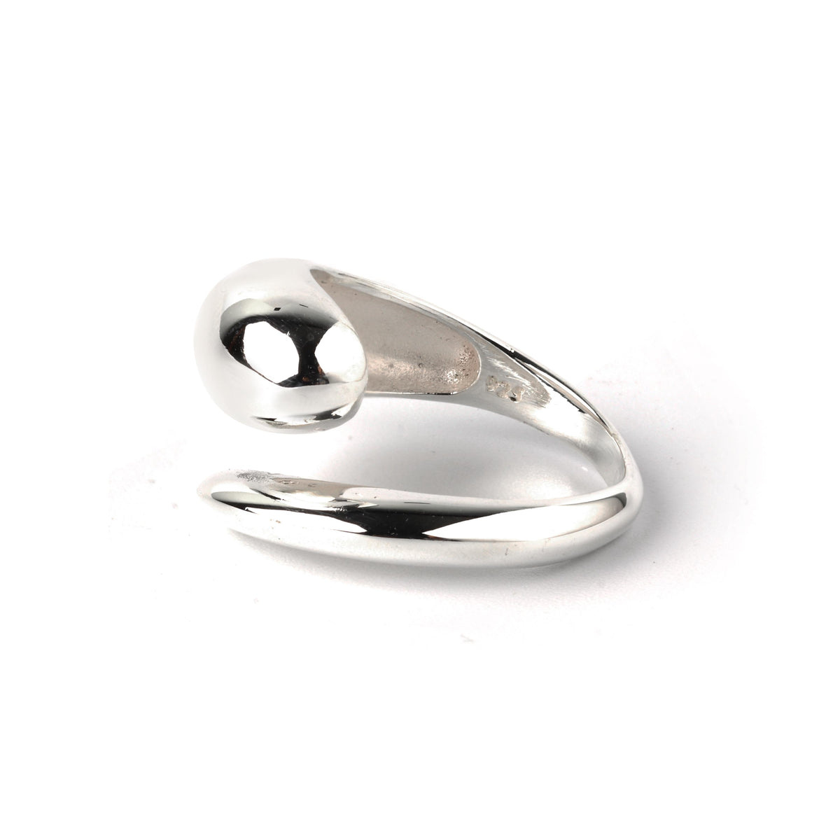 Sterling Silver Swirl Ring – Sculptural 925 Silver Wave Band