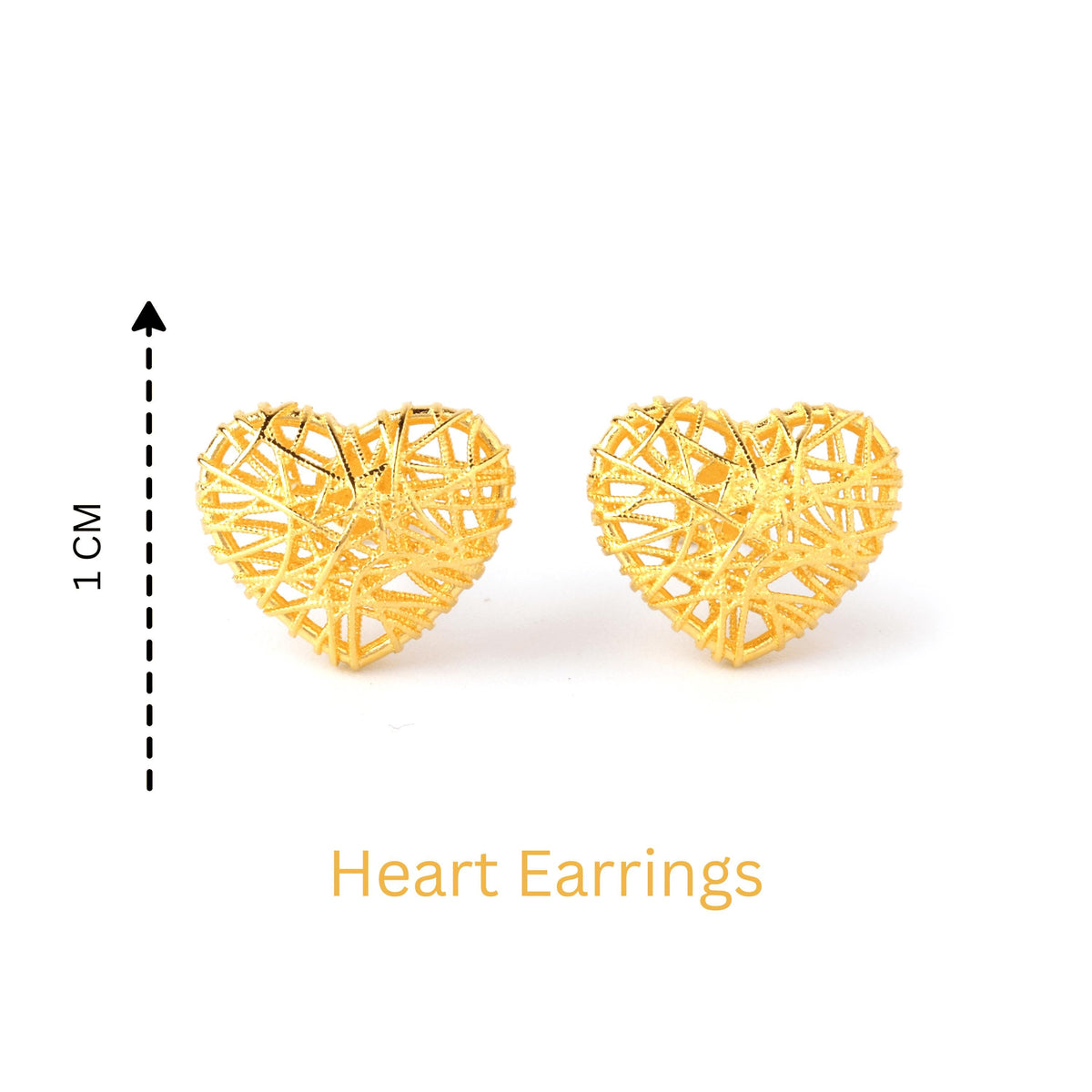 Gold Heart Earrings in 18K Gold-Plated Sterling Silver – Petite Hearts