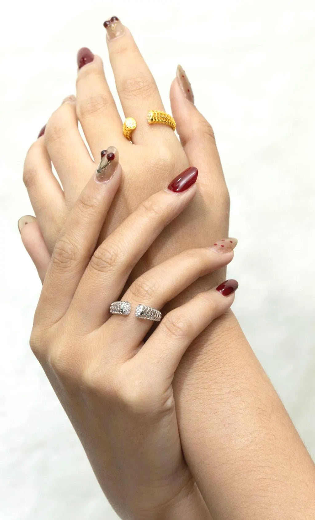 Gold Honeycomb Ring in 18K Gold-Plated Sterling Silver – Geometric Band