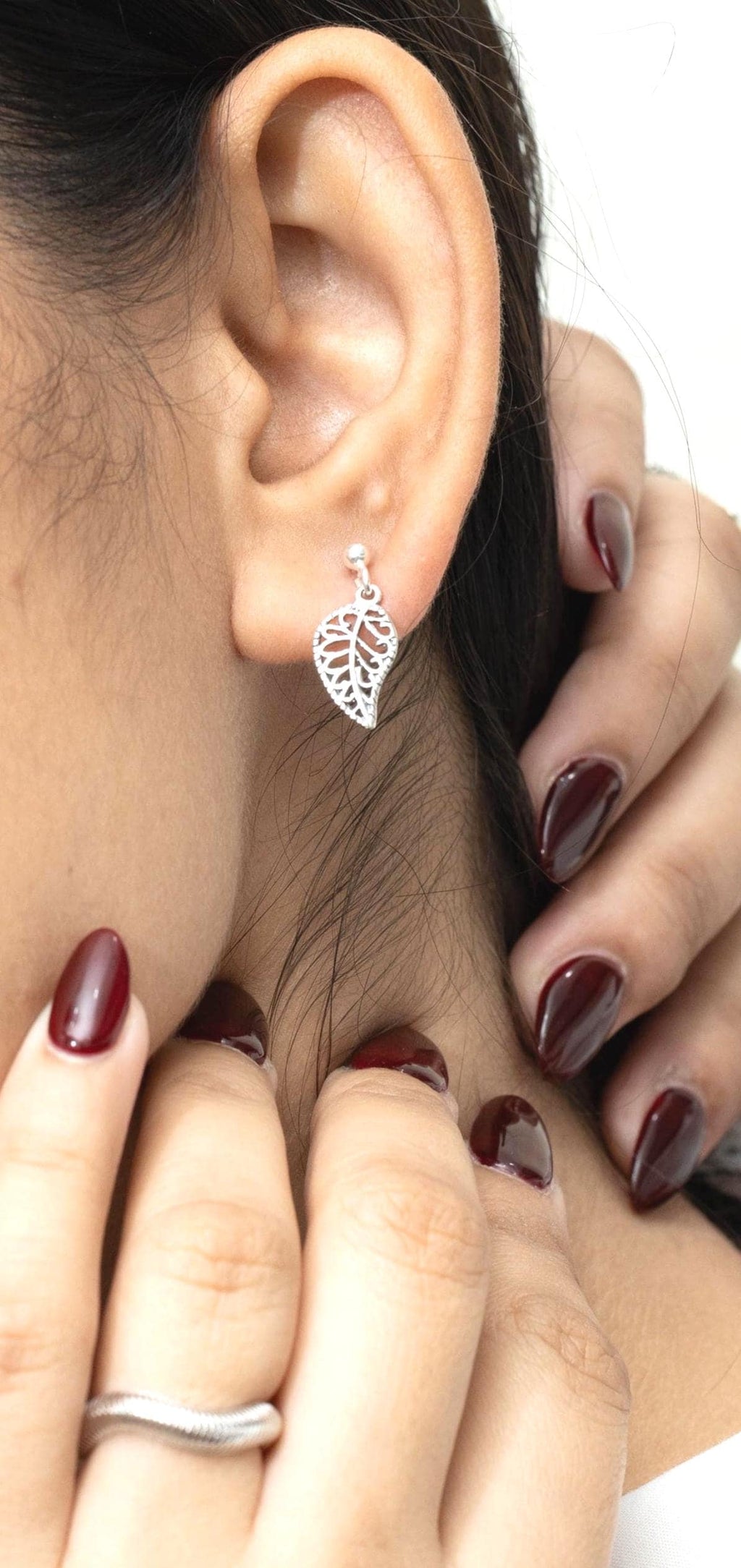 Sterling Silver Leaf Earrings – Small 925 Silver Leaf Drops