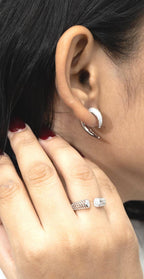 Elephant Tusk Inspired Earrings in 925 Sterling Silver – Curved Silver Drops