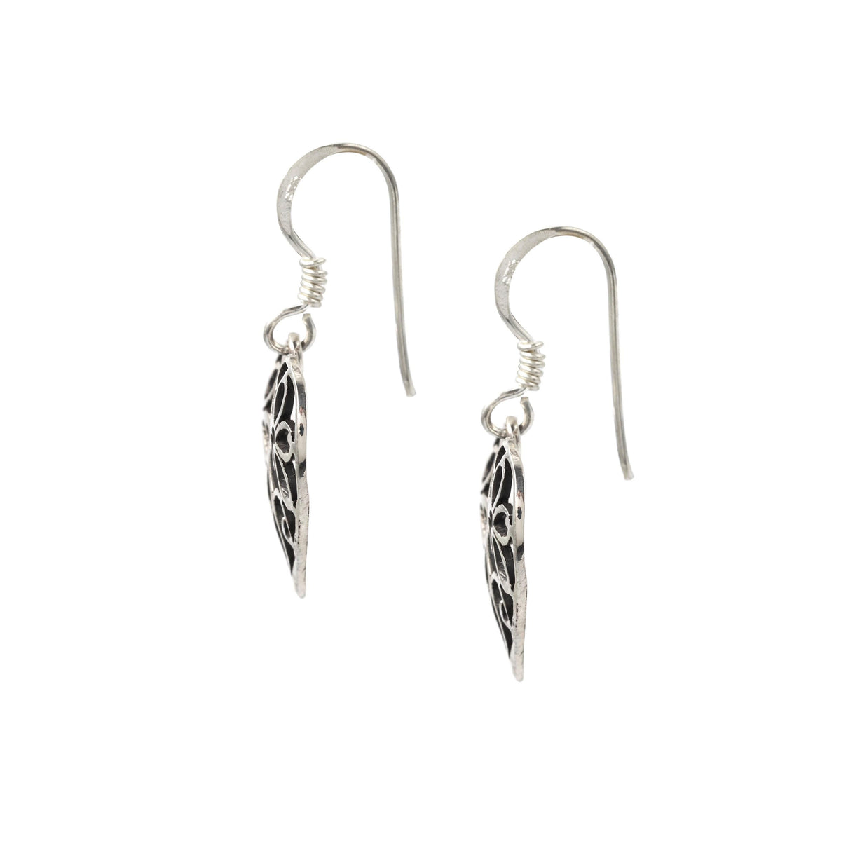 Sterling Silver Heart Drop Earrings – Polished 925 Silver Hearts