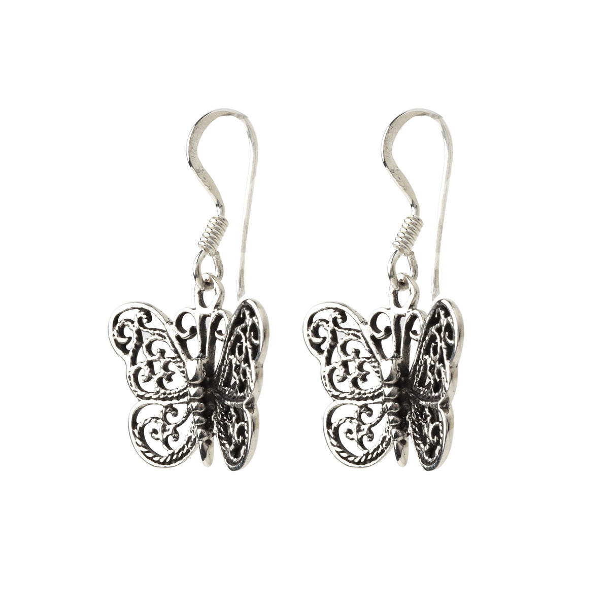Sterling Silver Butterfly Dangle Earrings – 925 Silver Drops