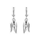 Sterling Silver Tulip Earrings – Sculpted 925 Silver Flower Drops