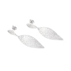 Sterling Silver Twist Drop Earrings – Long 925 Silver Dangles