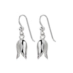 Sterling Silver Tulip Earrings – Sculpted 925 Silver Flower Drops