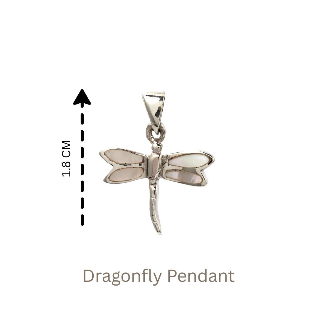 White Dragonfly Pendant in 925 Sterling Silver – Nature-Inspired Charm