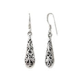Sterling Silver Filigree Drop Earrings – Lace-Like 925 Silver Dangles