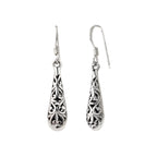 Sterling Silver Filigree Drop Earrings – Lace-Like 925 Silver Dangles