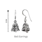 Sterling Silver Bell Dangle Earrings – Polished 925 Silver Drops