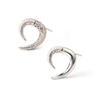 Elephant Tusk Inspired Earrings in 925 Sterling Silver – Curved Silver Drops