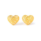 Gold Heart Earrings in 18K Gold-Plated Sterling Silver – Petite Hearts