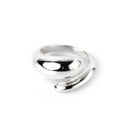 Sterling Silver Swirl Ring – Sculptural 925 Silver Wave Band