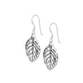 Sterling Silver Leaf Dangle Earrings – Long 925 Silver Leaf Drops