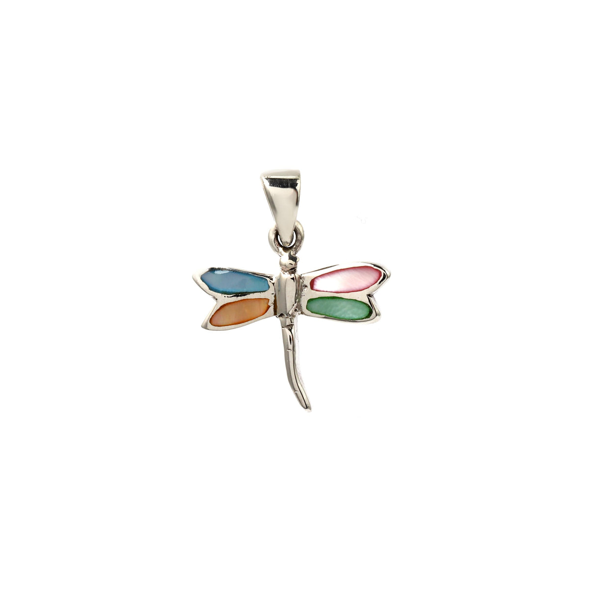 Colorful Dragonfly Pendant in 925 Sterling Silver – Nature-Inspired Charm