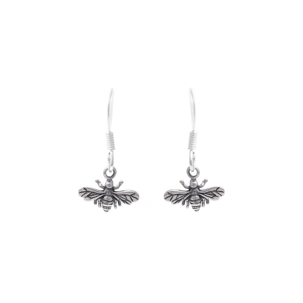 Sterling Silver Bee Dangle Earrings – Dainty 925 Silver Honeybee Drops