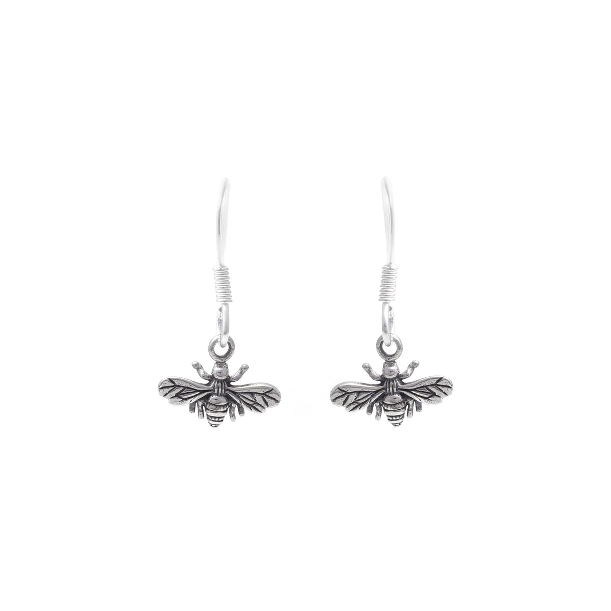 Sterling Silver Bee Dangle Earrings – Dainty 925 Silver Honeybee Drops