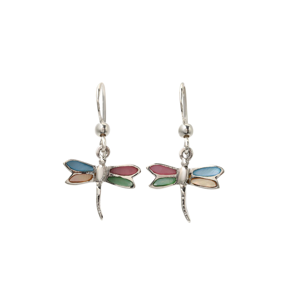 Colorful Dragonfly Earrings in 925 Sterling Silver – Nature-Inspired Dangle Drops