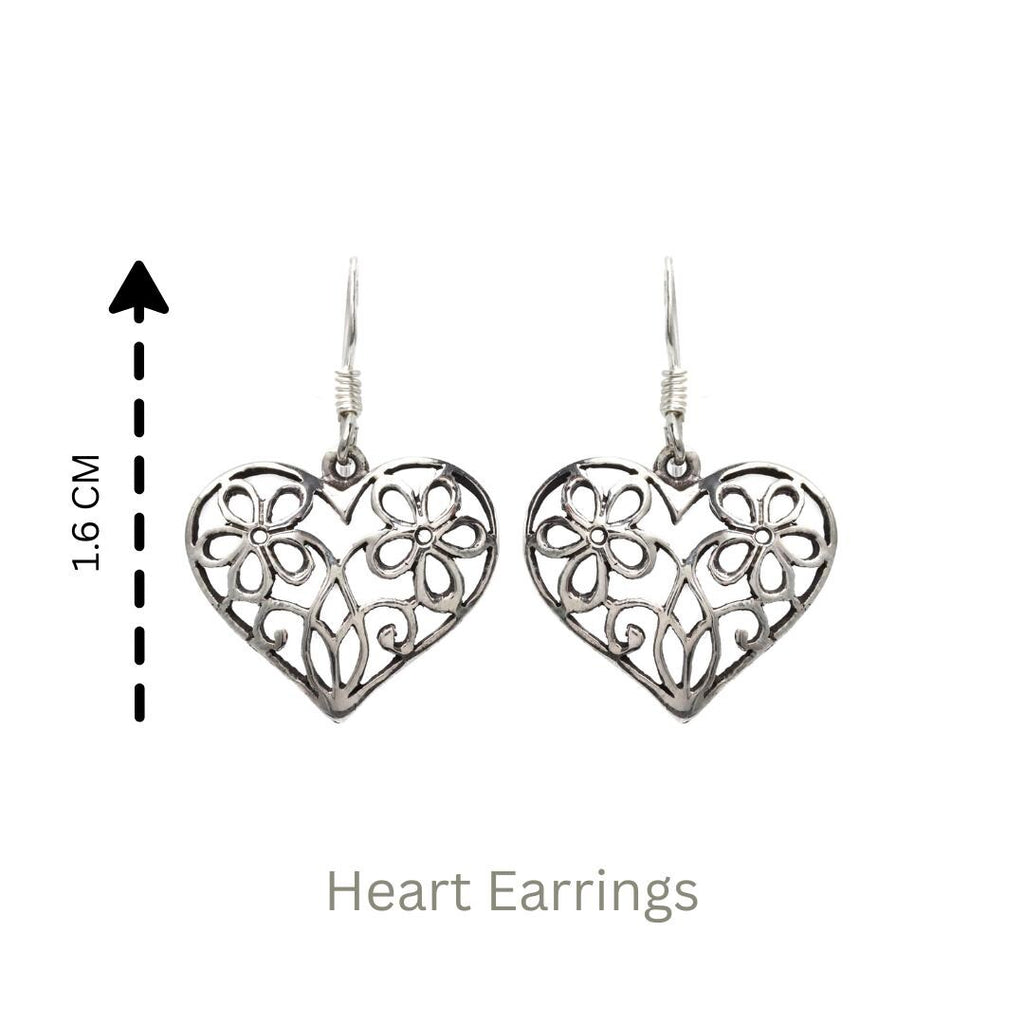 Sterling Silver Heart Drop Earrings – Polished 925 Silver Hearts