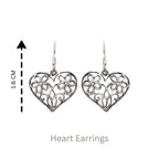 Sterling Silver Heart Drop Earrings – Polished 925 Silver Hearts