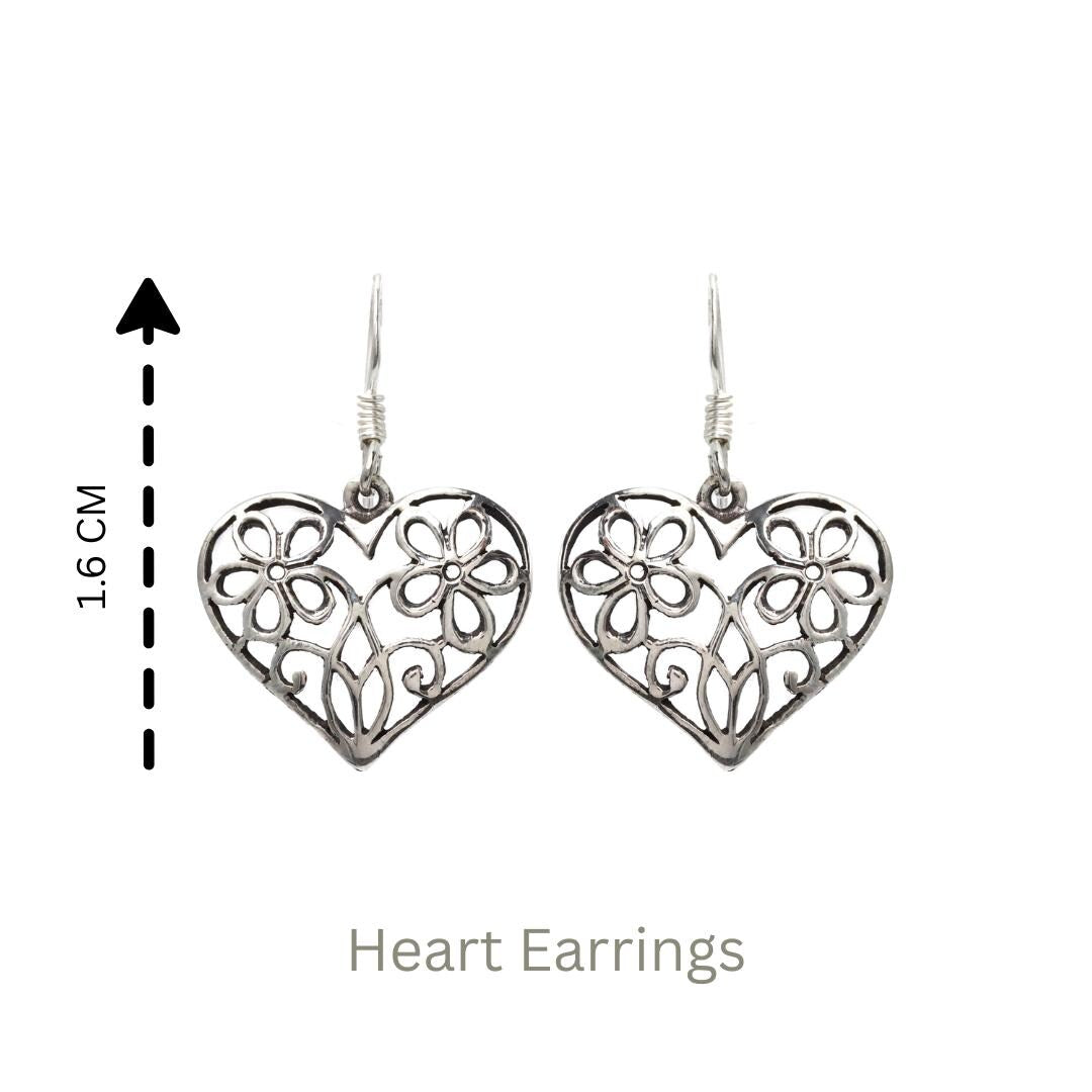 Sterling Silver Heart Drop Earrings – Polished 925 Silver Hearts