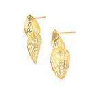 Gold Swirl Drop Earrings in 18K Gold-Plated Sterling Silver – Elegant Dangles