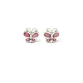 Pink Butterfly Earrings in 925 Sterling Silver – Petite Silver Butterflies