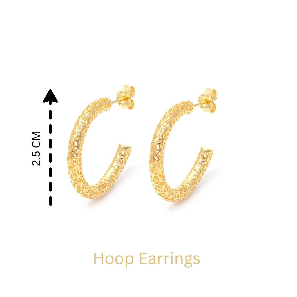 Gold Hoop Earrings in 18K Gold-Plated Sterling Silver – Classic 2.5 cm Hoops