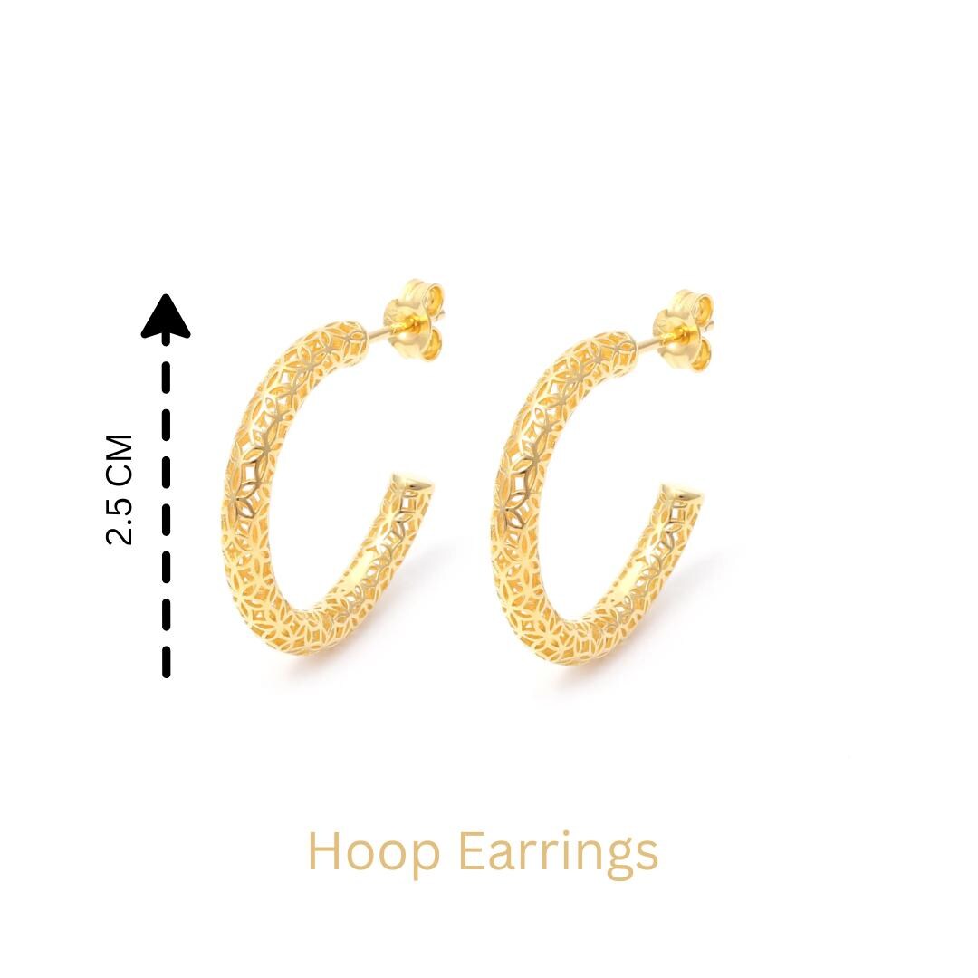 Gold Hoop Earrings in 18K Gold-Plated Sterling Silver – Classic 2.5 cm Hoops