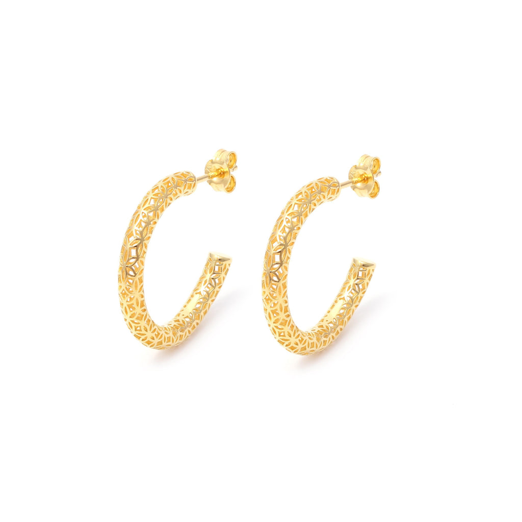 Gold Hoop Earrings in 18K Gold-Plated Sterling Silver – Classic 2.5 cm Hoops
