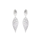 Sterling Silver Twist Drop Earrings – Long 925 Silver Dangles