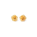 Gold Rose Earrings in 18K Gold-Plated Sterling Silver – Petite Rose Blooms