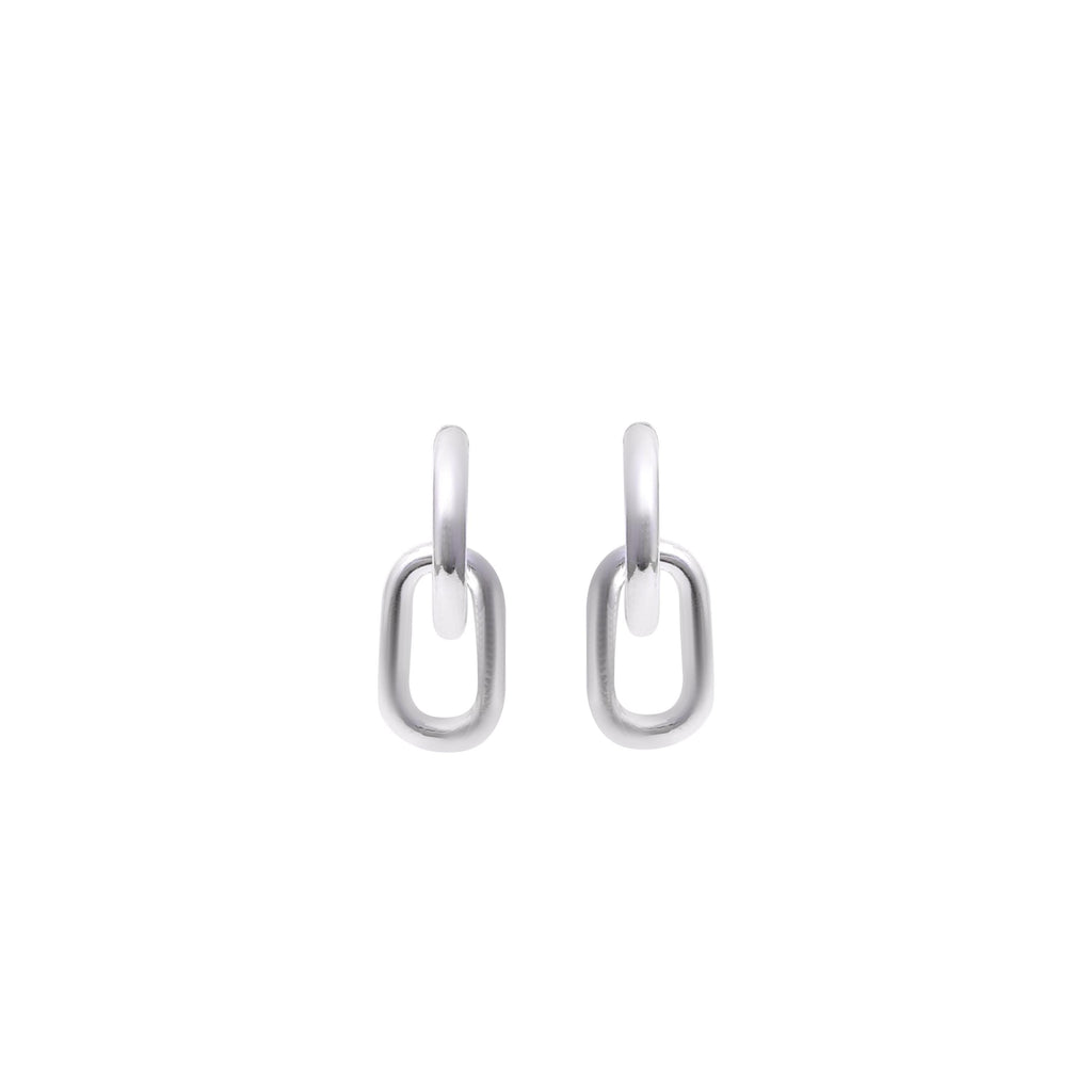 Sterling Silver Linked Earrings – Modern 925 Silver Chain Link Drops