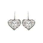 Sterling Silver Heart Drop Earrings – Polished 925 Silver Hearts