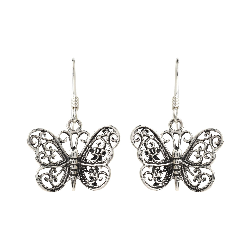Sterling Silver Butterfly Dangle Earrings – 925 Silver Drops