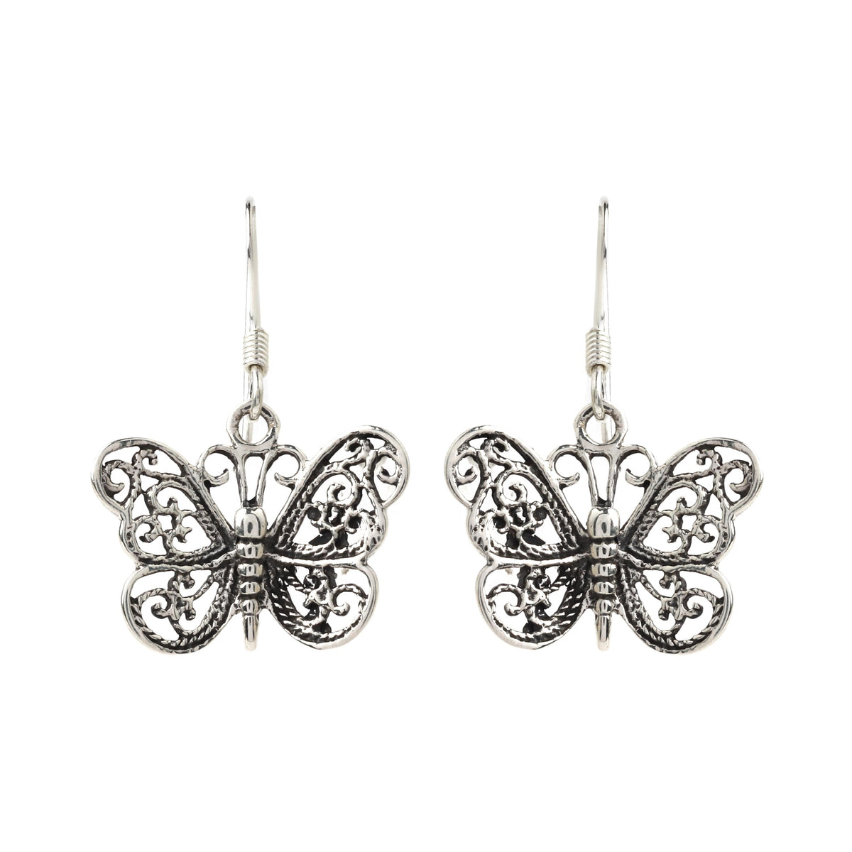 Sterling Silver Butterfly Dangle Earrings – 925 Silver Drops