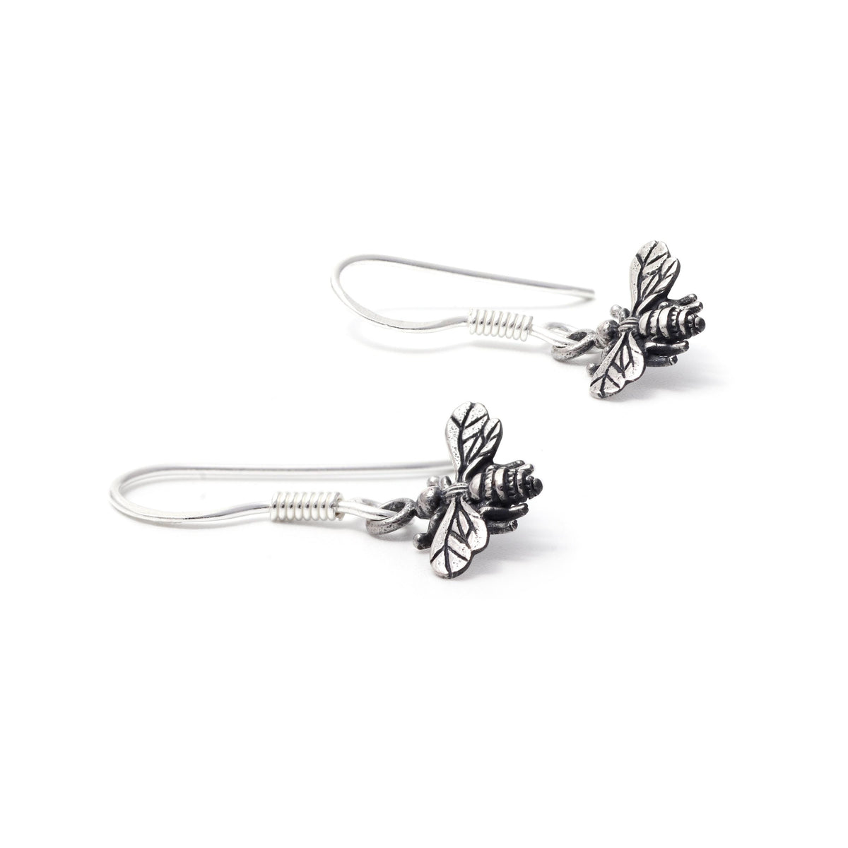 Sterling Silver Bee Dangle Earrings – Dainty 925 Silver Honeybee Drops