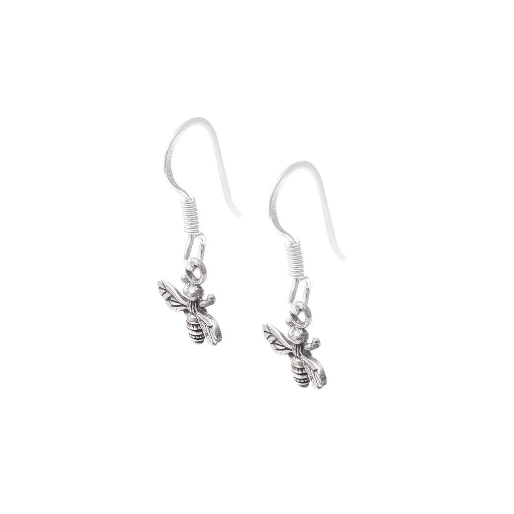 Sterling Silver Bee Dangle Earrings – Dainty 925 Silver Honeybee Drops