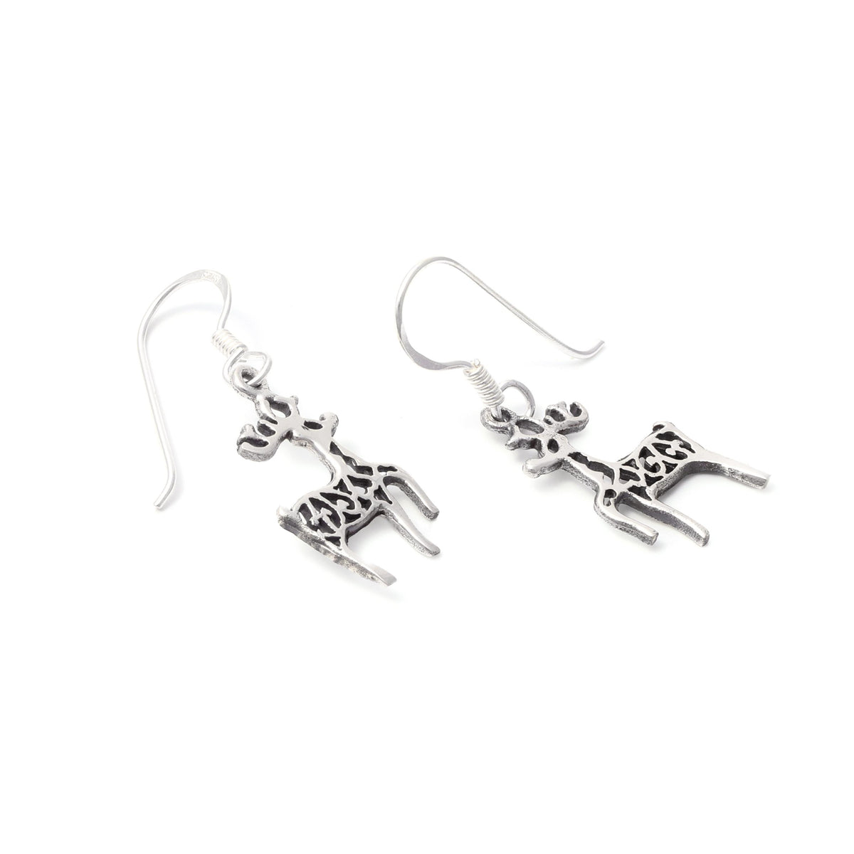 Sterling Silver Reindeer Earrings – 925 Silver Christmas Dangles