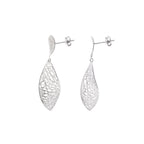 Sterling Silver Twist Drop Earrings – Long 925 Silver Dangles