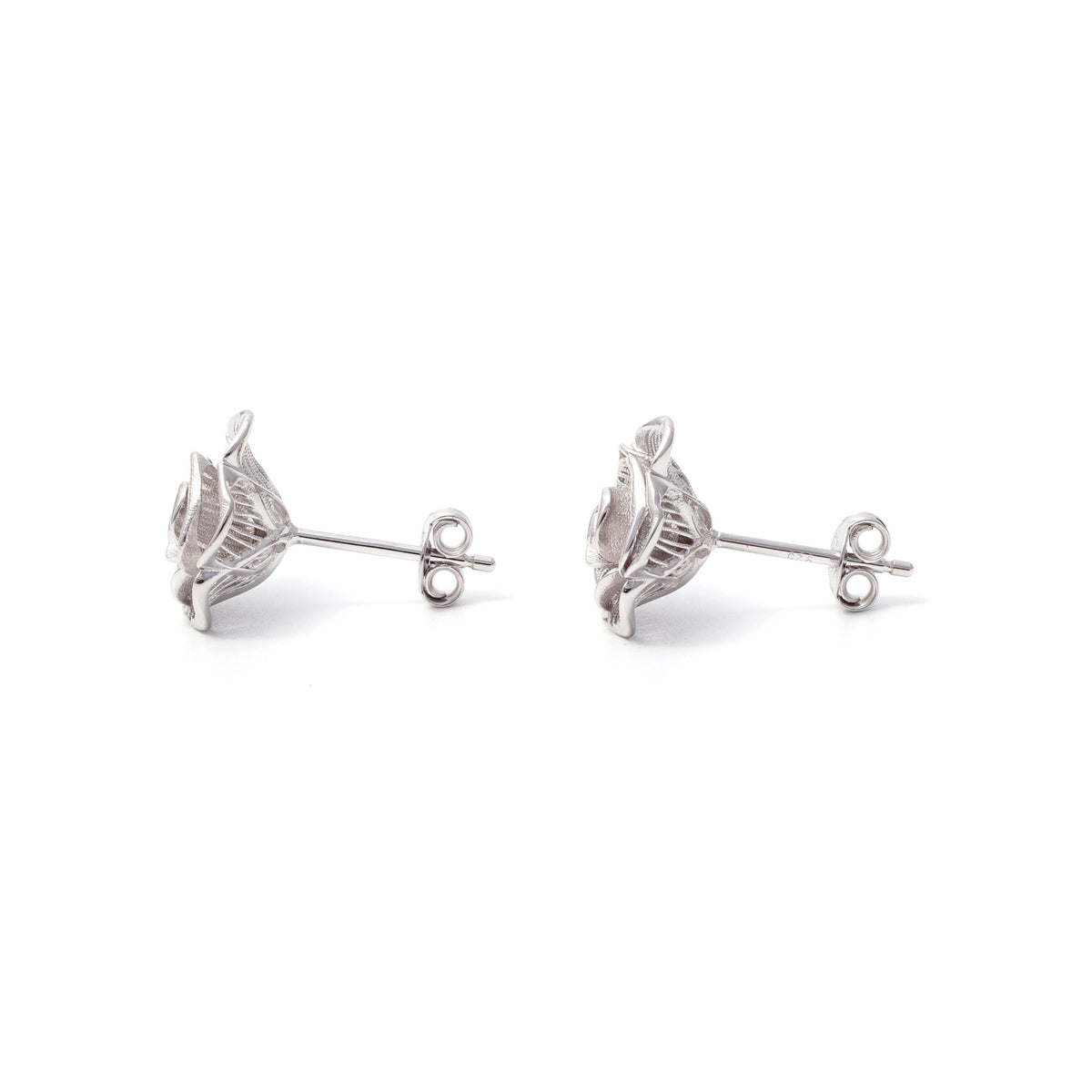 Sterling Silver Rose Earrings – Petite 925 Silver Rose Blooms