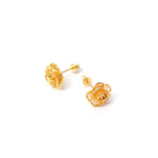 Gold Rose Earrings in 18K Gold-Plated Sterling Silver – Petite Rose Blooms