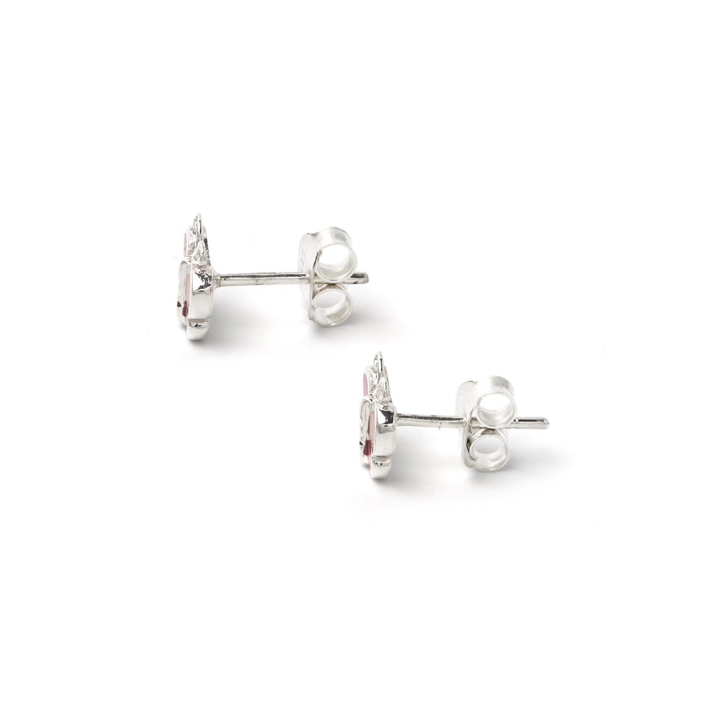 Pink Butterfly Earrings in 925 Sterling Silver – Petite Silver Butterflies