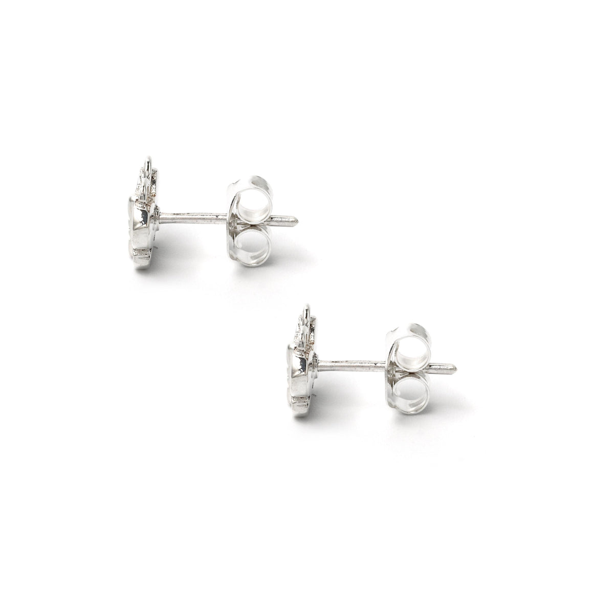 White Butterfly Earrings in 925 Sterling Silver – Petite Silver Butterflies