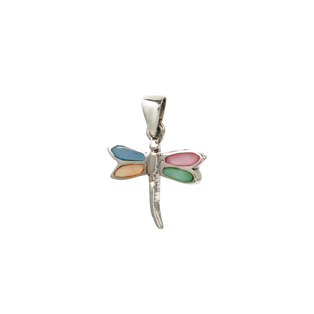 Colorful Dragonfly Pendant in 925 Sterling Silver – Nature-Inspired Charm