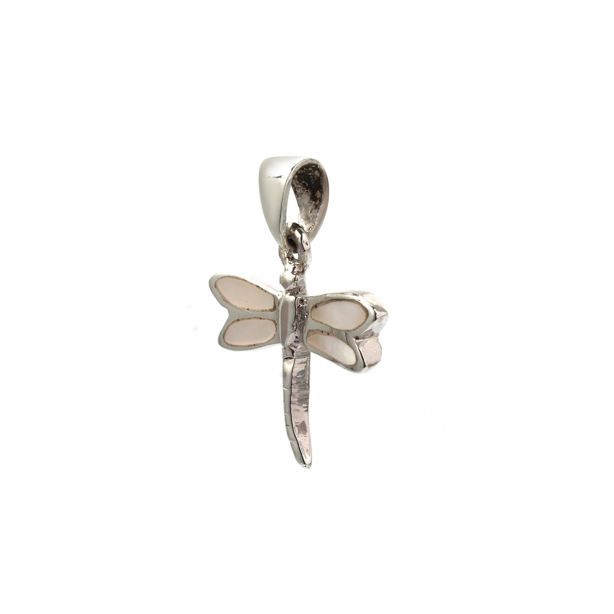 White Dragonfly Pendant in 925 Sterling Silver – Nature-Inspired Charm