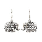 Sterling Silver Elephant Dangle Earrings – 925 Silver Good Luck Drops